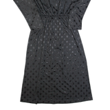BLAIR Womens A-Line Dress Black 90s Polka Dot Long Sleeve Long S