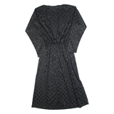 BLAIR Womens A-Line Dress Black 90s Polka Dot Long Sleeve Long S