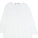 ZARA WOMAN Womens Day Dress White Long Sleeve Knee Length M