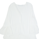 ZARA WOMAN Womens Day Dress White Long Sleeve Knee Length M