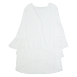 ZARA WOMAN Womens Day Dress White Long Sleeve Knee Length M