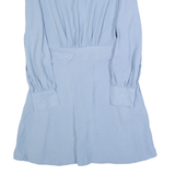 ZARA Womens Shirt Dress Blue Long Sleeve Knee Length S