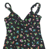 ZARA Womens Day Dress Black Floral Sleeveless Short L