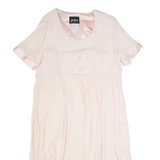 JOLLIBEE Womens A-Line Dress Pink 90s Short Sleeve Midi L