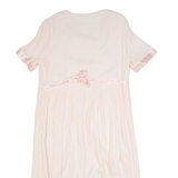 JOLLIBEE Womens A-Line Dress Pink 90s Short Sleeve Midi L