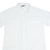 ZARA Oversized Womens Shirt Dress White 90s Short Sleeve Knee Length S