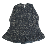 ZARA Oversized Womens Day Dress Black 90s Floral Knee Length XS