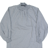 ZARA BASIC Oversized Womens Day Dress Black 90s Check Knee Length S