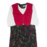 KATIE LEE Womens Maxi Dress Black 90s Floral Long Sleeve Long L