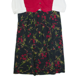 KATIE LEE Womens Maxi Dress Black 90s Floral Long Sleeve Long L