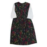 KATIE LEE Womens Maxi Dress Black 90s Floral Long Sleeve Long L