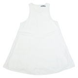 ZARA Oversized Womens Day Dress White Sleeveless Knee Length M