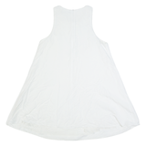 ZARA Oversized Womens Day Dress White Sleeveless Knee Length M