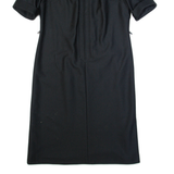 CORONET Womens Day Dress Black 90s Short Sleeve Midi M