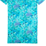 Womens Day Dress Blue 90s Floral Short Sleeve Midi L