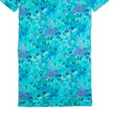 Womens Day Dress Blue 90s Floral Short Sleeve Midi L