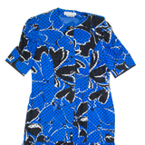 JANINA SCHRECK Womens Jacket Dress Blue Silk 90s Floral Midi M