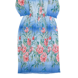 THOMI Womens Maxi Dress Blue 90s Floral Long Sleeve Long S