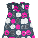 COAST Womens Fit & Flare Dress Blue Spotted Sleeveless Knee Length UK 10