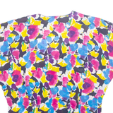 Womens Printed Blouse Pink V-Neck Floral S