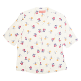 Womens Printed Blouse Beige Floral S