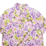 Womens Printed Blouse Purple Floral UK 16