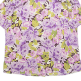 Womens Printed Blouse Purple Floral UK 16