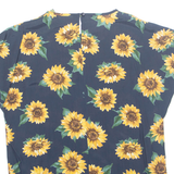 Womens Printed Top Blue Floral UK 16