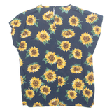 Womens Printed Top Blue Floral UK 16