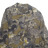 Womens Printed Shirt Brown Long Sleeve Crazy Pattern XL