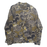 Womens Printed Shirt Brown Long Sleeve Crazy Pattern XL