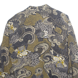 Womens Printed Shirt Brown Long Sleeve Crazy Pattern XL