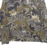 Womens Printed Shirt Brown Long Sleeve Crazy Pattern XL