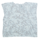 Womens Printed Top Blue Floral S