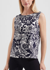 Maddy Printed Top 0123/2224/1144l00 Ivory-Navy