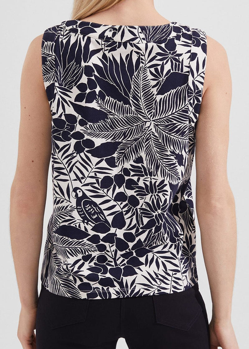 Maddy Printed Top 0123/2224/1144l00 Ivory-Navy