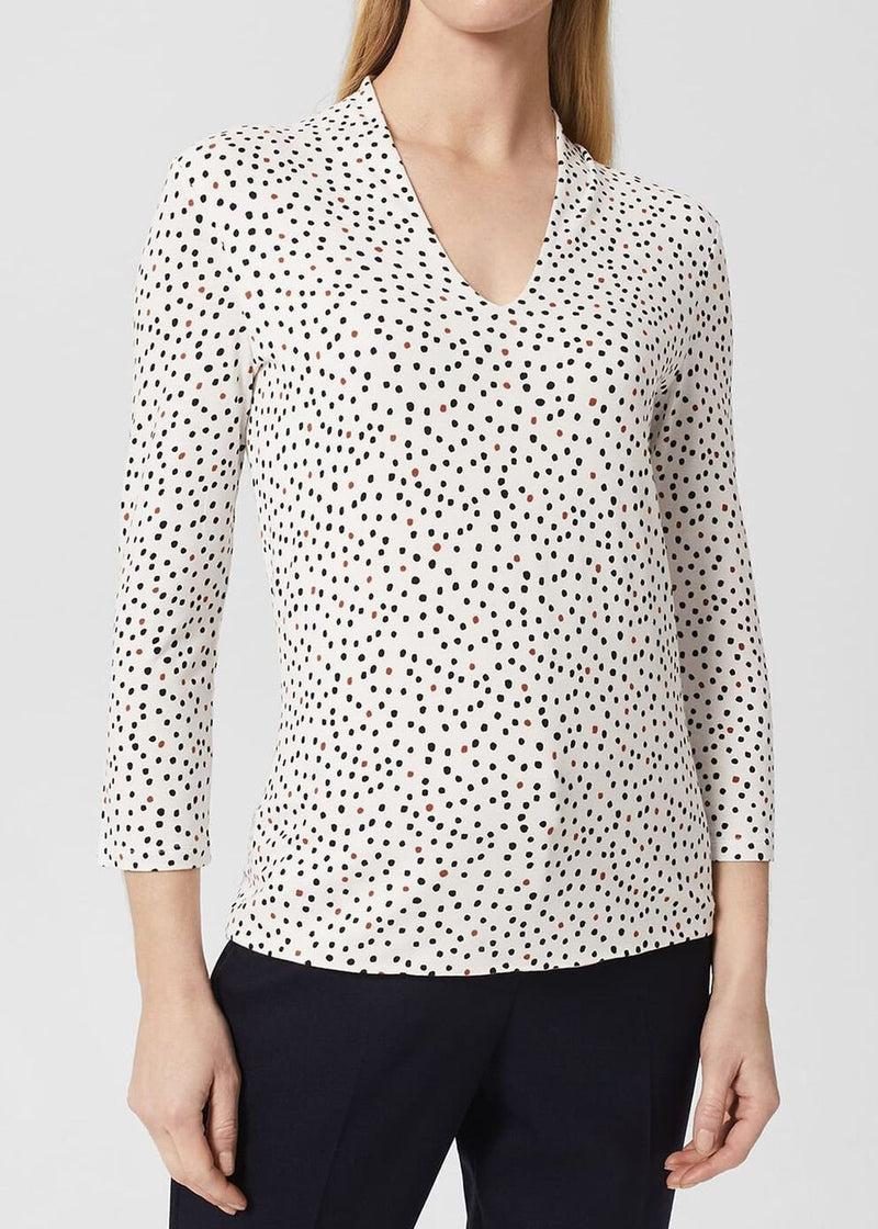 Aimee Printed Top 0123/2278/9324l00 Ivory-Black