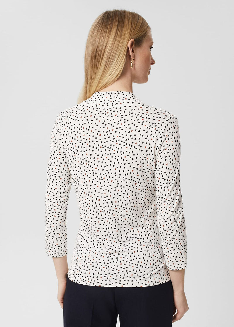 Aimee Printed Top 0123/2278/9324l00 Ivory-Black