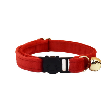 Anypet Stylish Cherry Red Cat Collar – Small Size with Safety Buckle, Bell & Durable Strap