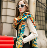 Anyyou 100% Pure Merino Wool Multicolor Tie Pattern Stylish Poncho Winter Large Scarf With Trendy Pashmina Shawl Bandana For Womenfashion Design