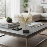 ANYDECO Luxury Gold Metal Tabletop Decor – Modern Art Sculpture for Living Room, House Display & Elegant Crafts Ornaments