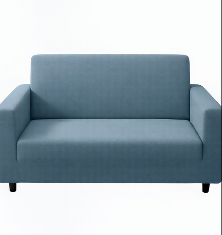 Anyseat 2-Seater Sofa Cover – Plain Grey Blue Style Slipcover for Living Room Chair Protection