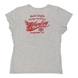 Marquette, Michigan Harley Davidson V-neck Top - XL Grey Cotton