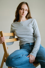 Heather Pointelle Long Sleeve