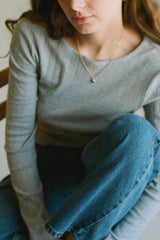 Heather Pointelle Long Sleeve