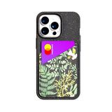 Herbarium Black Phone Case Card Holder 