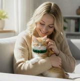 Anypet Small Dark Green Cat Collar with Safety Buckle, Bell & Durable Adjustable Strap – Stylish Comfortable Pet Accessory for Cats