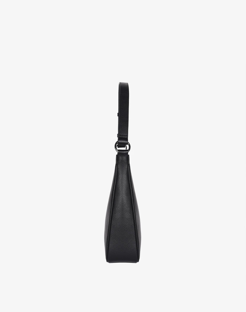 hyer goods recycled leather hobo shoulder bag black#color_black