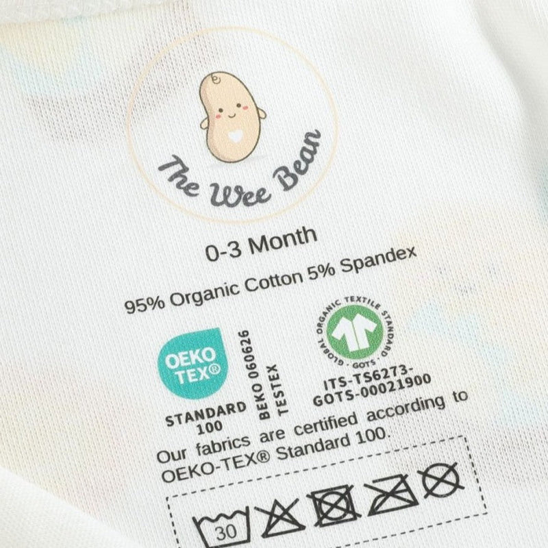 the wee bean organic cotton onesie lemon tea egg tart no itch labels hot stamp