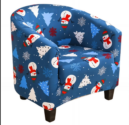 Anyseat Christmas Blue Chair Cover – Dustproof Tub Slipcover for Home Décor